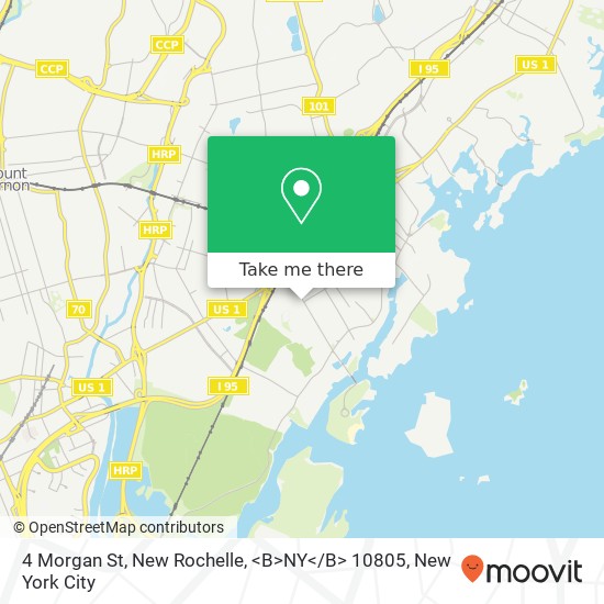 Mapa de 4 Morgan St, New Rochelle, <B>NY< / B> 10805