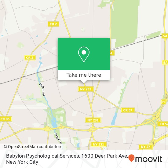 Mapa de Babylon Psychological Services, 1600 Deer Park Ave