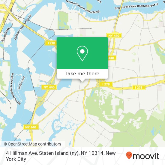 Mapa de 4 Hillman Ave, Staten Island (ny), NY 10314