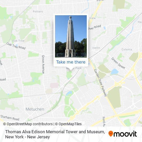 Thomas Alva Edison Memorial Tower and Museum map