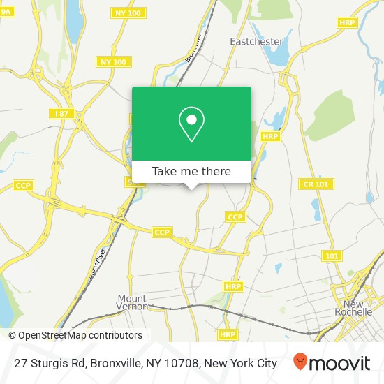 Mapa de 27 Sturgis Rd, Bronxville, NY 10708