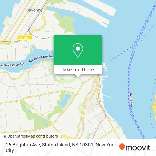 Mapa de 16 Brighton Ave, Staten Island, NY 10301