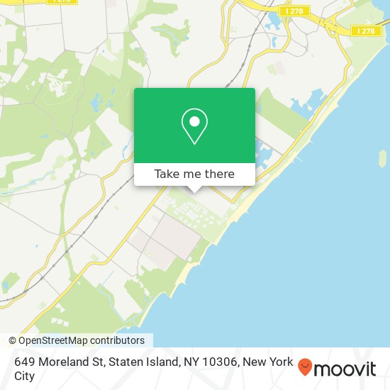 Mapa de 649 Moreland St, Staten Island, NY 10306