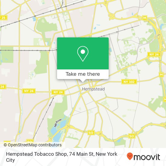 Mapa de Hempstead Tobacco Shop, 74 Main St