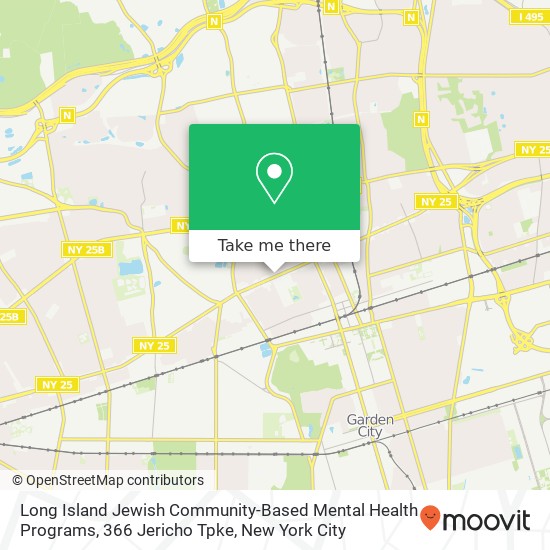 Long Island Jewish Community-Based Mental Health Programs, 366 Jericho Tpke map