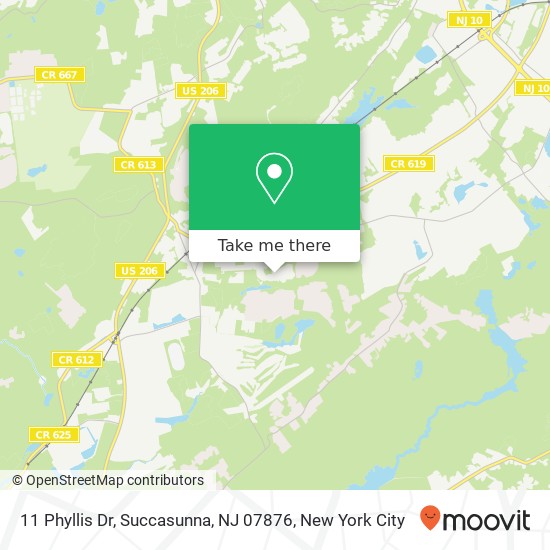 Mapa de 11 Phyllis Dr, Succasunna, NJ 07876