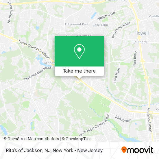 Rita's of Jackson, NJ map