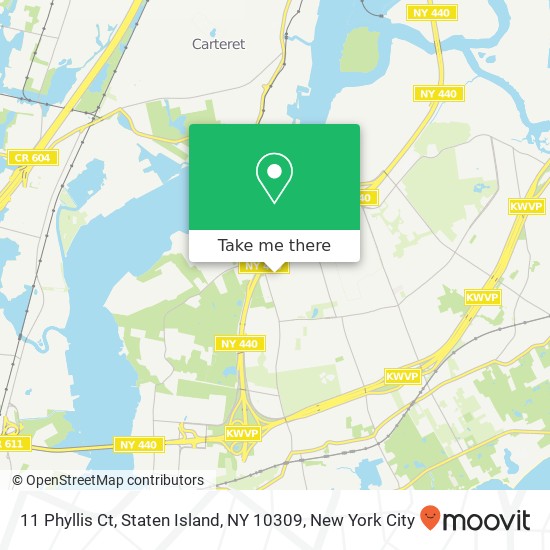 Mapa de 11 Phyllis Ct, Staten Island, NY 10309