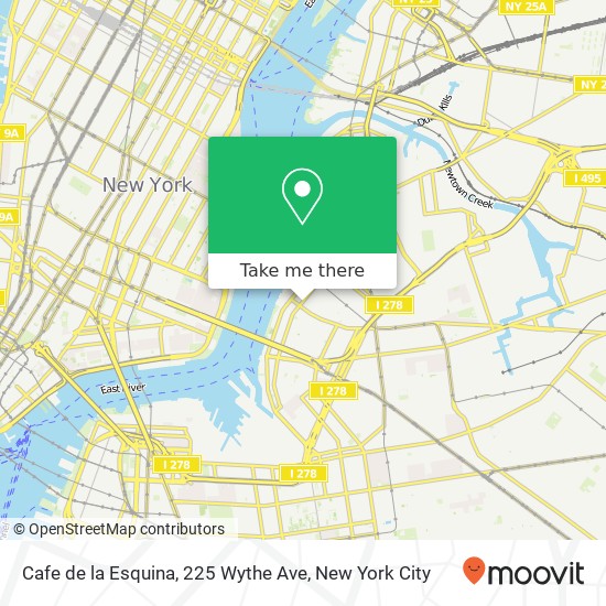 Mapa de Cafe de la Esquina, 225 Wythe Ave