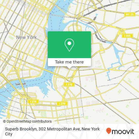Mapa de Superb Brooklyn, 302 Metropolitan Ave