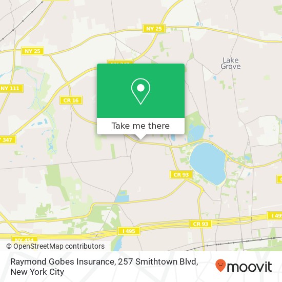 Mapa de Raymond Gobes Insurance, 257 Smithtown Blvd
