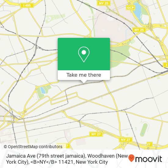 Jamaica Ave (79th street jamaica), Woodhaven (New York City), <B>NY< / B> 11421 map