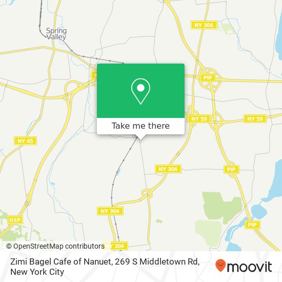 Mapa de Zimi Bagel Cafe of Nanuet, 269 S Middletown Rd