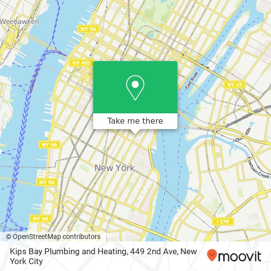 Kips Bay Plumbing and Heating, 449 2nd Ave map