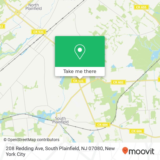 208 Redding Ave, South Plainfield, NJ 07080 map