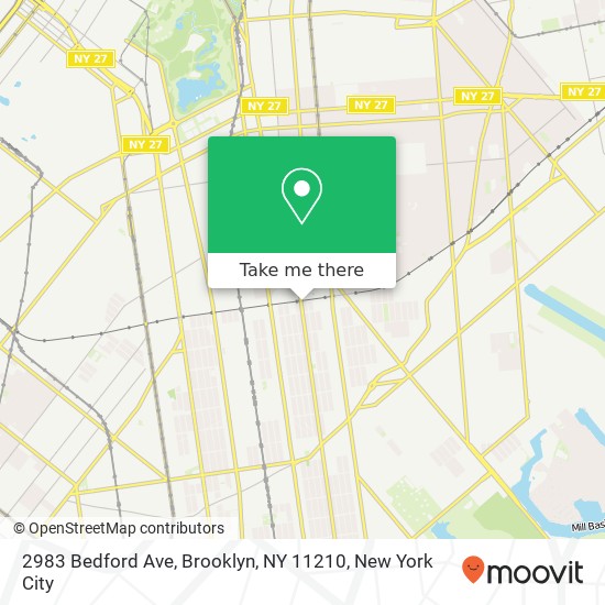 Mapa de 2983 Bedford Ave, Brooklyn, NY 11210