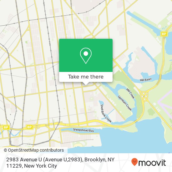 Mapa de 2983 Avenue U (Avenue U,2983), Brooklyn, NY 11229