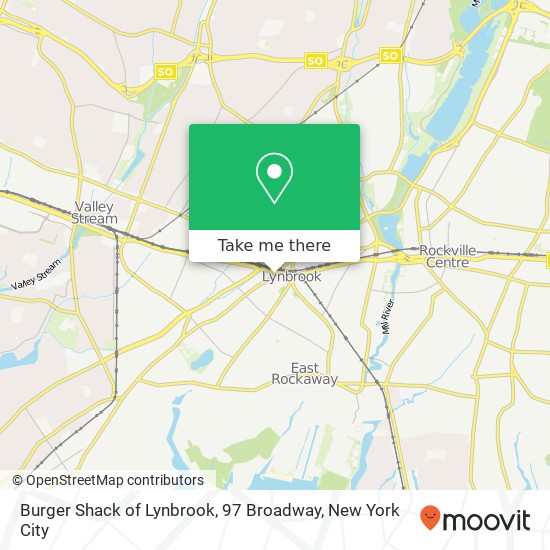 Burger Shack of Lynbrook, 97 Broadway map