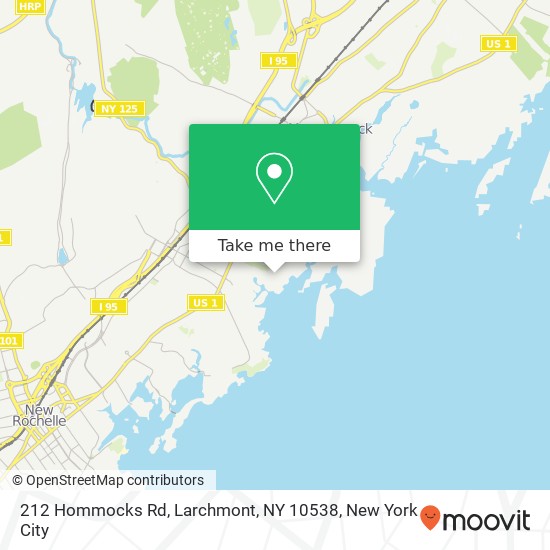 Mapa de 212 Hommocks Rd, Larchmont, NY 10538