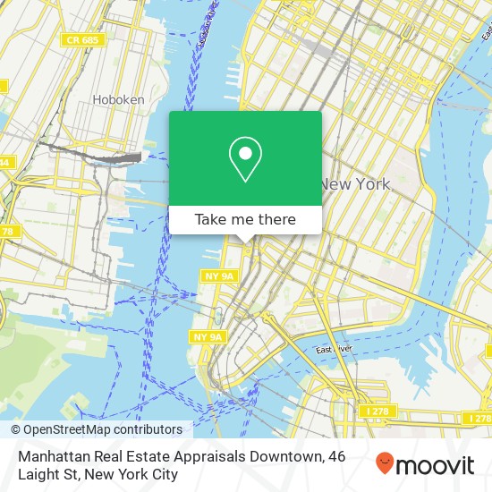 Mapa de Manhattan Real Estate Appraisals Downtown, 46 Laight St