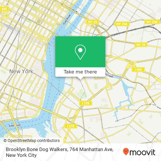 Brooklyn Bone Dog Walkers, 764 Manhattan Ave map