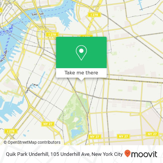 Mapa de Quik Park Underhill, 105 Underhill Ave