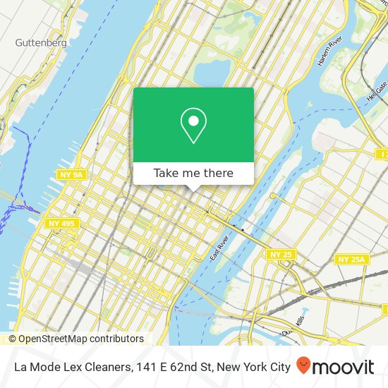 Mapa de La Mode Lex Cleaners, 141 E 62nd St