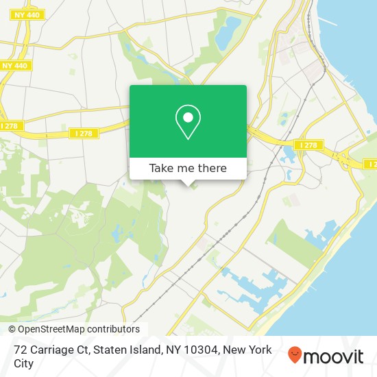 Mapa de 72 Carriage Ct, Staten Island, NY 10304