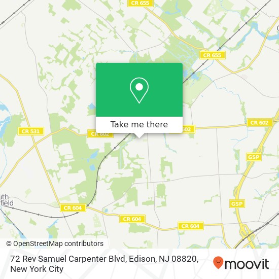72 Rev Samuel Carpenter Blvd, Edison, NJ 08820 map
