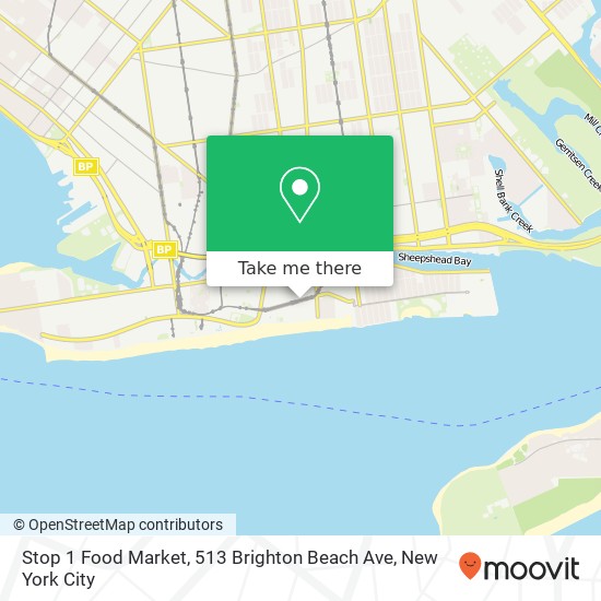 Mapa de Stop 1 Food Market, 513 Brighton Beach Ave