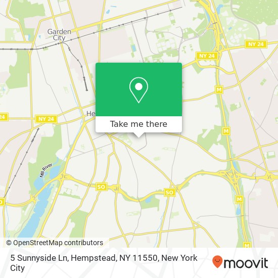 Mapa de 5 Sunnyside Ln, Hempstead, NY 11550