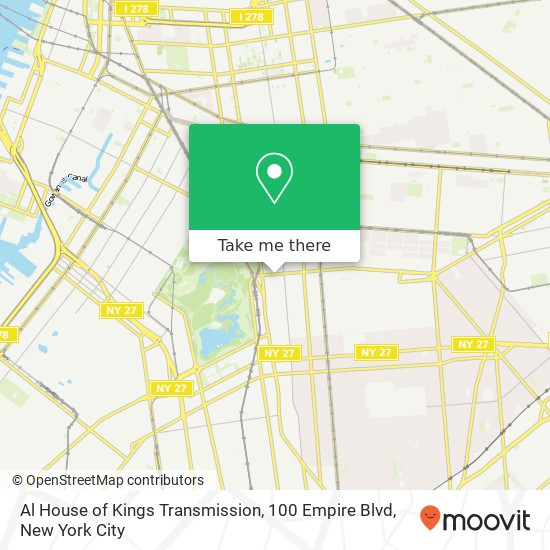 Al House of Kings Transmission, 100 Empire Blvd map