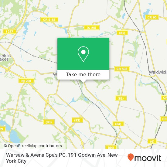 Mapa de Warsaw & Avena Cpa's PC, 191 Godwin Ave