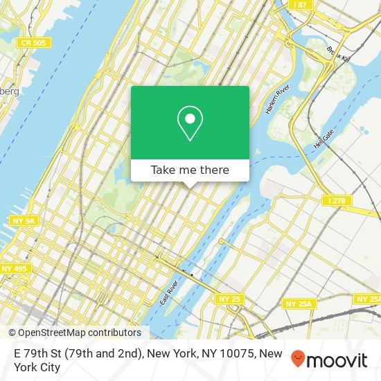 Mapa de E 79th St (79th and 2nd), New York, NY 10075