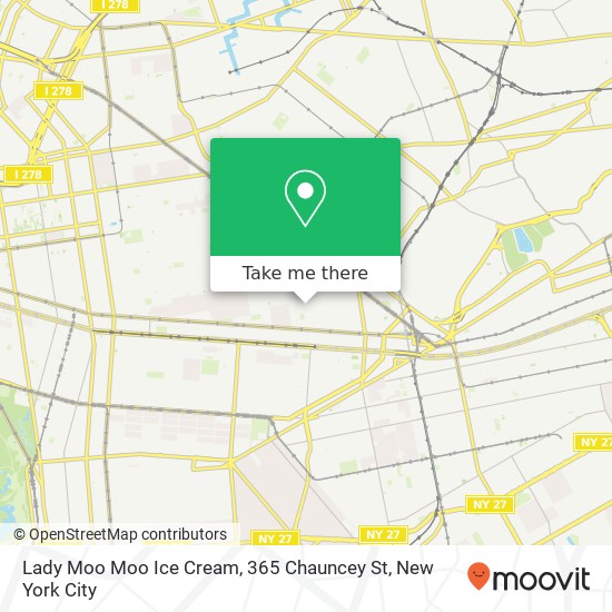 Lady Moo Moo Ice Cream, 365 Chauncey St map