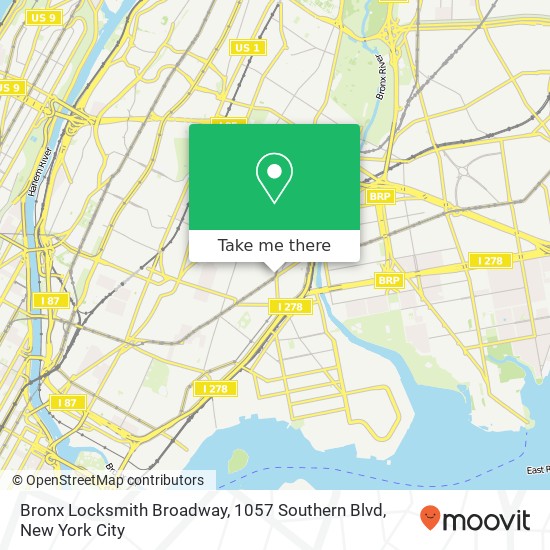 Mapa de Bronx Locksmith Broadway, 1057 Southern Blvd