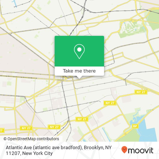 Mapa de Atlantic Ave (atlantic ave bradford), Brooklyn, NY 11207
