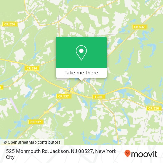 Mapa de 525 Monmouth Rd, Jackson, NJ 08527