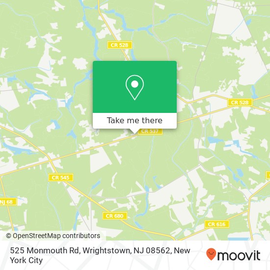 Mapa de 525 Monmouth Rd, Wrightstown, NJ 08562