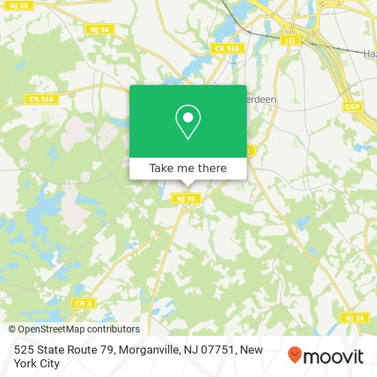 Mapa de 525 State Route 79, Morganville, NJ 07751