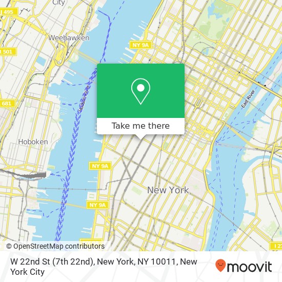 Mapa de W 22nd St (7th 22nd), New York, NY 10011