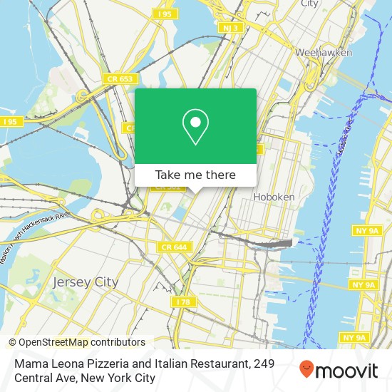 Mapa de Mama Leona Pizzeria and Italian Restaurant, 249 Central Ave
