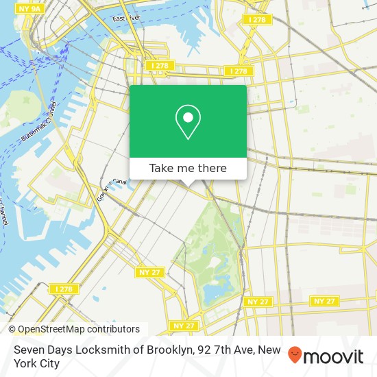 Mapa de Seven Days Locksmith of Brooklyn, 92 7th Ave