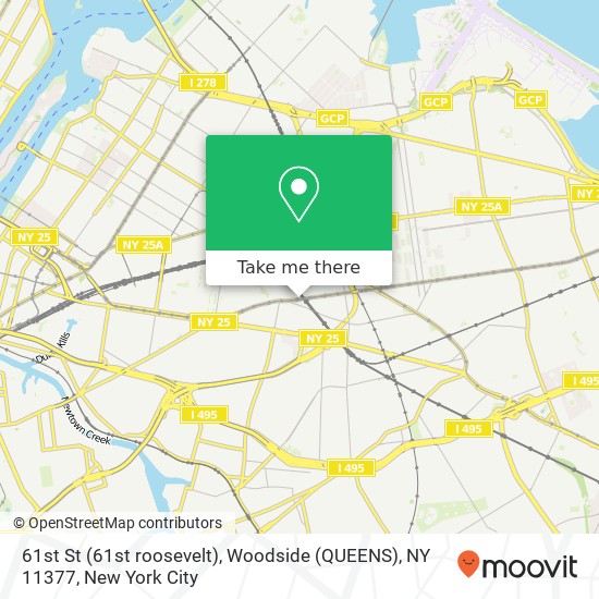 61st St (61st roosevelt), Woodside (QUEENS), NY 11377 map