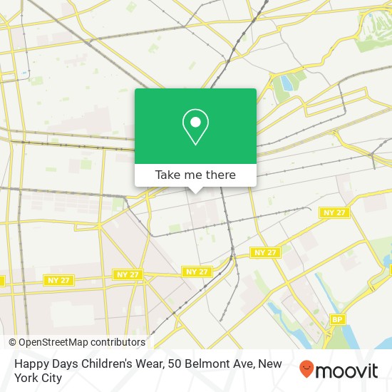 Mapa de Happy Days Children's Wear, 50 Belmont Ave