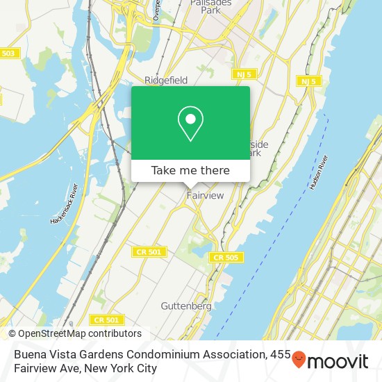 Buena Vista Gardens Condominium Association, 455 Fairview Ave map