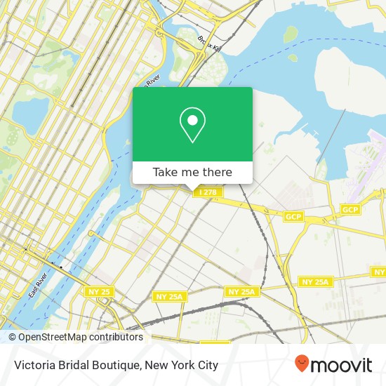 Mapa de Victoria Bridal Boutique, 25-09 Astoria Blvd