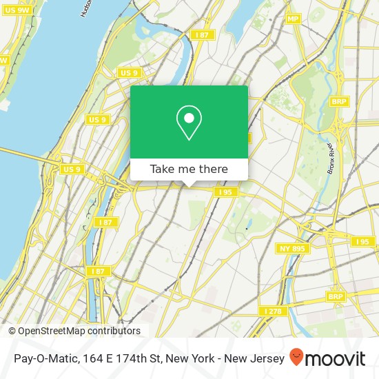 Mapa de Pay-O-Matic, 164 E 174th St