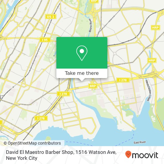 Mapa de David El Maestro Barber Shop, 1516 Watson Ave