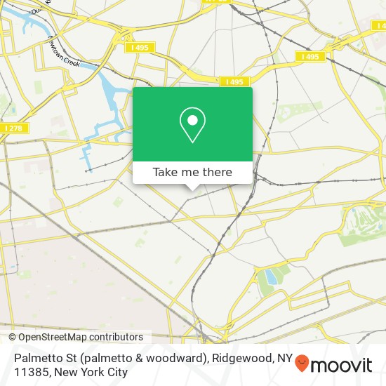 Mapa de Palmetto St (palmetto & woodward), Ridgewood, NY 11385